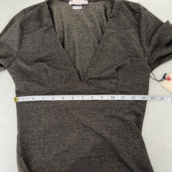 NWT Sincerely Jules/ Metallic glitter/ Bodysuit/ Long sleeve/ Size US S - Picture 12 of 15